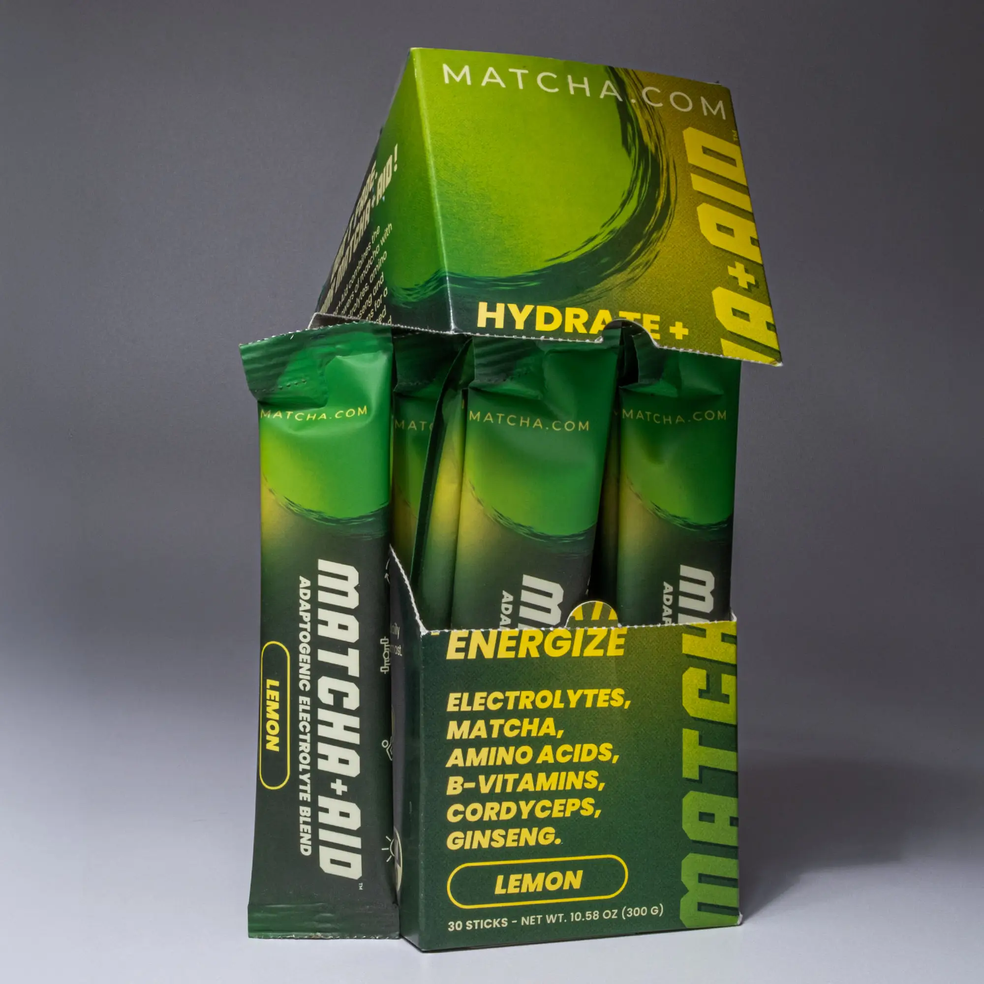 MATCHA-AID™ Hydration Sticks (Electrolytes + Adaptogens)